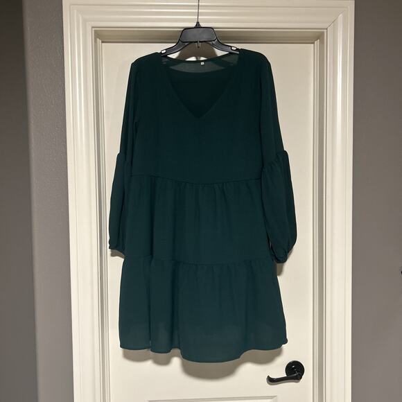 Amoretu Dresses & Skirts - Amoretu Womens Tunic Dress Long Sleeve V Neck Casual Loose Flowy Swing Dress